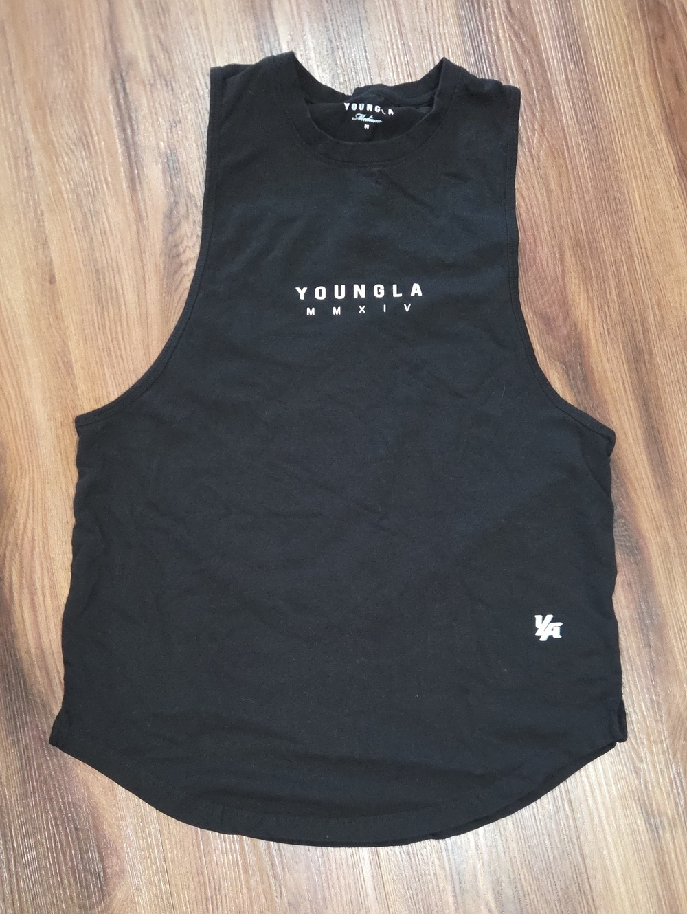 YoungLA Black Tank Top Gym Workout Top Size Medium